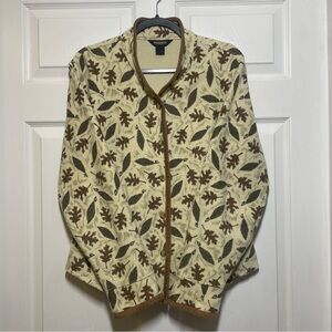 Vintage Woolrich Womens Large Button Up Fall Shacket Leaves Cardigan